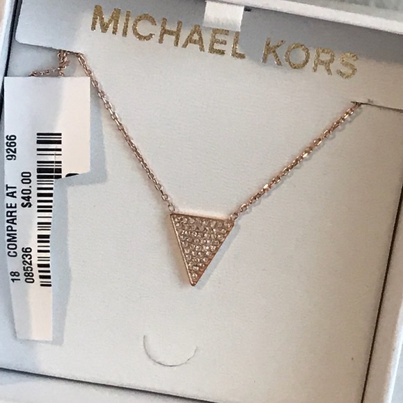 🆕 Michael Kors Rose Gold Triangle Pave - Picture 4 of 5